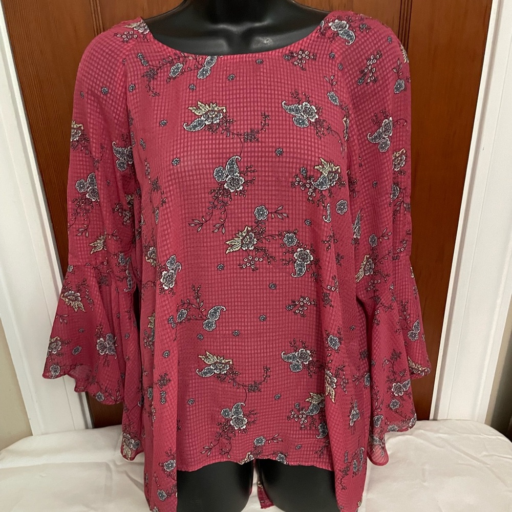 LC Lauren Conrad Floral Blouse - Pink
